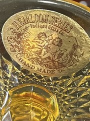 VTG Indiana Heirloom Cadmium Glass Amberina Iridescent Pitcher&6 Goblets Set EUC