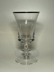 Gorham Crystal Cavalier Water Goblet Glass with Wide Platinum Rim