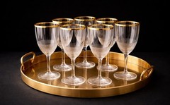 ARCADIA Set of 8 Crystal wine Glass Made in Rumania