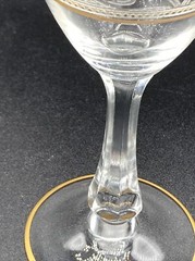 Glastonbury Lotus Brocade, Gold Trim: Wine Goblet 6″ Tall