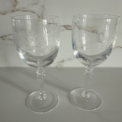 Cristal D’Arques-Durand DAMPIERRE 4.5” Etched Cordials Stems Glasses – Set Of 2