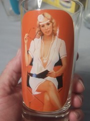 1984 Spencer Gifts Sip ‘N Strip Fantasy Drinking Glasses Set Of 4 w/box Pin-Up