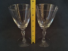 4 VTG Fostoria Crystal ENGAGEMENT PLATINUM Water Goblets – 7″