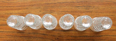 Vintage Crystal Shot Glasses Set of 6 Diamond Cut Pristine 3” Tall