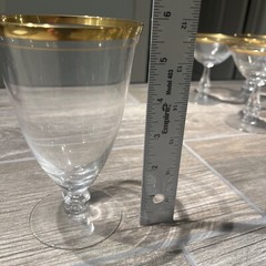 VTG Gold Rim Glasses Round Set of 27 ELEGANT DINNER PARTY COCKTAIL