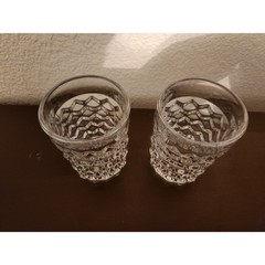 Set of 2 Vintage Fostoria American Clear Small Tumblers Flat Bottom Glasses – 2