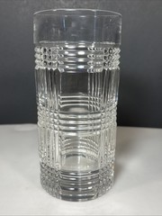 Ralph Lauren GLEN PLAID Highball Glass Cut Crystal Tumbler 14 oz 6.25” Unmarked