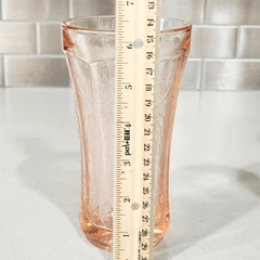 4 Indiana Recollection Pink Depression Glasses Scroll Design 14 oz Flat Tumbler