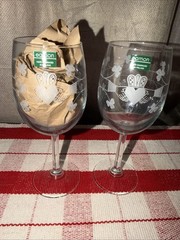 Set Of 6 Eamon Glass Etched Claddagh Shamrocks Wine Glasses Ireland New