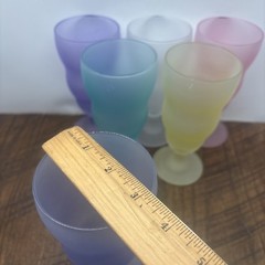 (6) Libbey Watusi Soda Fountain Glasses Mix Set Satin 7”X 3”