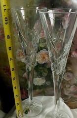 Rare NIB~PAIR Waterford Crystal *Wishes* Toasting Flutes, *Achievement* 139906