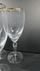 Lenox Monroe Crystal Iced Tea Glasses Gold Trim 8″ Set of 6