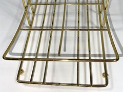 VTG Libbey MCM Hollywood Regency Highball Frosted GoldLeaf Glasses Caddy Holder