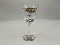 Wine Glasses by Lena Lui Stunning Set of 4 Sparkling Bouquets Hand Painted