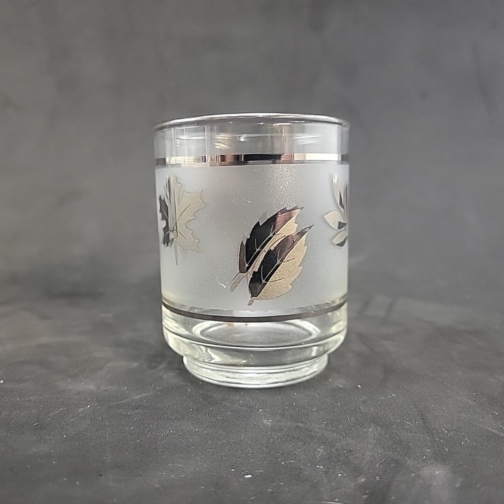 Libbey Silver Leaf Flat Tumbler 2 1/2 Inches Tall