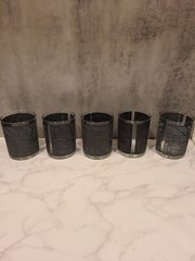 Georges Briard Double Old Fashion Glasses Art Deco Gray Geometric Design MCM (5)