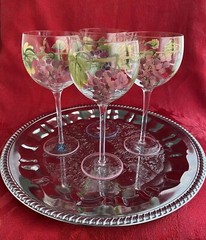 Block Basics Vineyard Wine Glasses Set Of ( 3 ) – 8 5/8” Handmade & Nice!