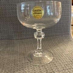 CRISTAL D’Arques France 24% Lead Champagne Coup Set of 2 “PARIS ROYAL” NEW !!!!
