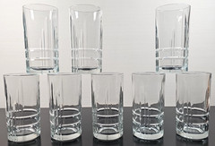 8 Cristal D’Arques Arizona Parallels Highball Glasses Set Clear Cut Tumblers Lot