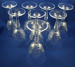 Cherbourg French Lead Crystal by W.M. Dalton 4 Unit No. 2 Wine Goblets