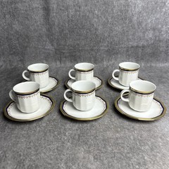 Vintage Tirschenreuth Bavaria Demitasse Cup Saucer 6 Sets Germany Porcelain