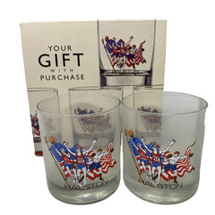 Vintage 1992 Halston Lowball Set of 4 Whiskey BarWare Glasses American Classic