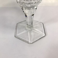Fostoria American Goblet Water 2056 Cube Hexagon Foot Clear Glass 7” 10 Oz