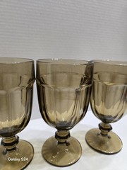 Vintage Set Of (3) LIBBEY DURATUFF GIBRALTAR In Mocha Brown Color Goblets- 16…