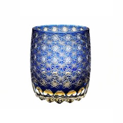 Hand Cut Edo Kiriko Clear Crystal Whiskey Tumbler 11Oz / 330ML Heavy Base Glass
