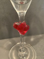 Stolzle Lausitz Red Hearts Champagne Glass/ Flute 9.5″