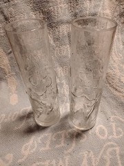 Mid Century Libbey l’Homme Nude Woman And Man Vases or Glasses Set Vintage