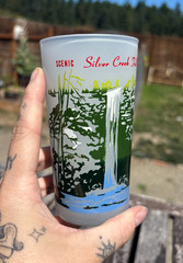 Three Vintage Frosted Souvenir Highball Glasses – Snoqualmie Falls, Oregon Coast