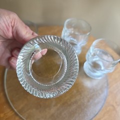 4 Federal DIANA Clear Glass Flat Tumbler 9 Oz Short Ribbed Swirled Glasses