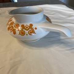 Mid Century Modern Ridgeway Ironstone Christina Orange And Gold