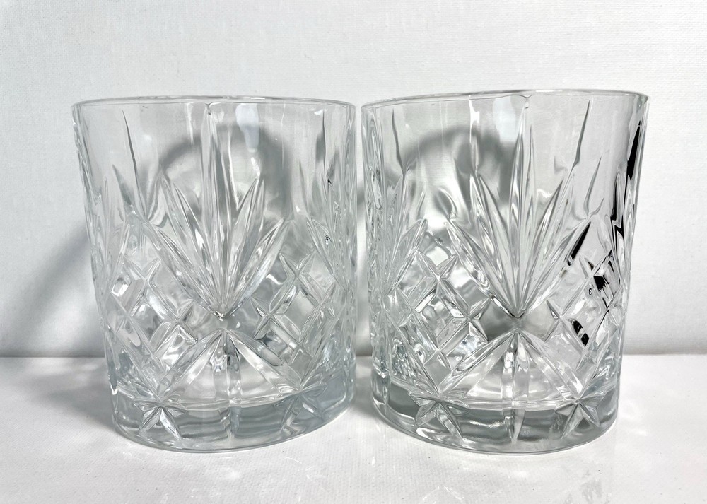 Set of 2 Julia 24% Leaded Crystal Rocks Glasses Tumblers Made in Poland