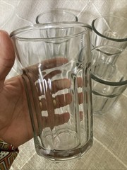 Anchor Hocking Tumbler Drinking Glasses 8 Panel HEAVY THICK Rim 5.5” Set Of 6