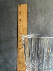 2 Vintage Cut Crystal Water Goblets Heavy Elegant Footed Glasses 8” 1.5 Lbs Each