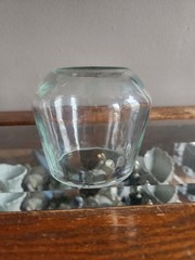 Vintage Clear Whisky or Stemless Wine Glass • 3″ Tall