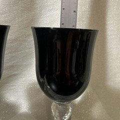 4 Martello Black Iced Tea Goblet Glasses 7” Libbey HTF EUC Textured Stem 8 Avail