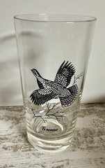 Vintage Grouse Highball Glass Hunting Game Bird Barware Tumbler Wildlife Glass