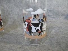 Vintage Libbey Country Happy Cow Set of 4 12 Oz Tumblers Farm Glasses USA
