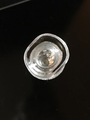 OIL VINEGAR CRUET ETCHED, CHANTILLY PATTERN, CAMBRIDGE CRYSTAL STERLING BASE LID