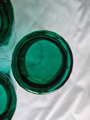 Anchor Hocking Essex Green 12 oz Flat Tumblers 5 3/4″ height – Set of 3