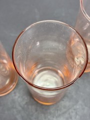 Vintage Glass Cup Libbey Connoisseur Pink Peach 5.25″ Tumbler 12oz Drinkware Use