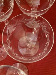 Fostoria Holly Clear Crystal Champagne/Tall Sherbet Glasses Set Of 6 Retired