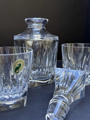 Waterford Crystal CLARION 3 Piece Decanter and Old Fashioned Tumbler set
