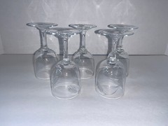 LOT OF 5 Crystal WINE GLASSES with Etched Wheat Leaf Design. Have other pieces