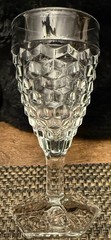 Set Of 8 Vintage Fostoria American Clear Hex Footed Water Or Wine Glasses