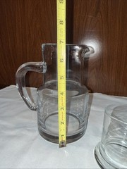 ‘Tumble Up’ Bedside Carafe Pitcher And Nesting Glass 7” Desk Nightstand Jug