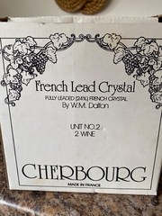 Vintage Cherbourg French Lead Crystal by WM Dalton lot of 4 Wine Glasses France